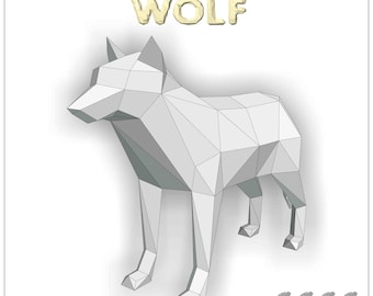 Wolf, Papercraft Template, Instant download