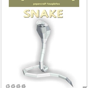 Papercraft Snake, 3d Template, DIY LowPoly pet