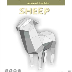 Papercraft Sheep, 3d Template, DIY LowPoly Paper Farm Pet