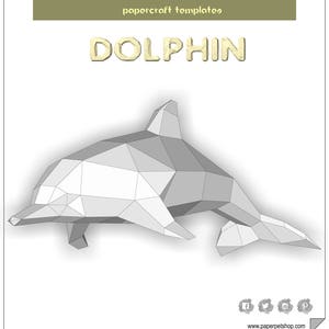 Papercraft Dolphin. Printable pdf template image 1