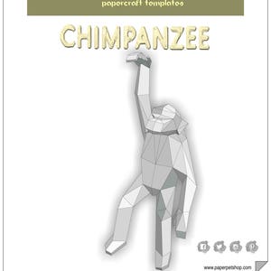 Scimpanzé appeso (una mano), modello stampabile per creare con la carta.