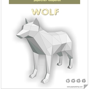 Wolf, Papercraft Template, Instant download
