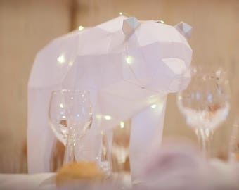 Plantilla de oso Papercraft, descarga instantánea