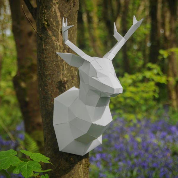 Deer/Stag Papercraft trophy template, Instant Digital Download