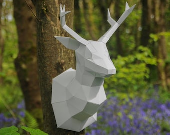 Plantilla de trofeo Deer/Stag Papercraft, Descarga digital instantánea
