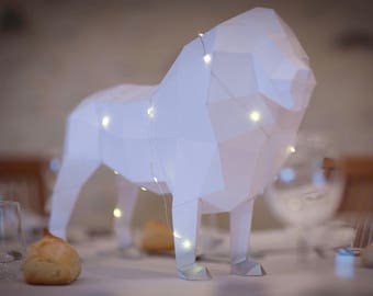 Plantilla de León de Papercraft