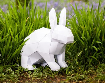 Easter Bunny Rabbit papercraft Template. Giant size