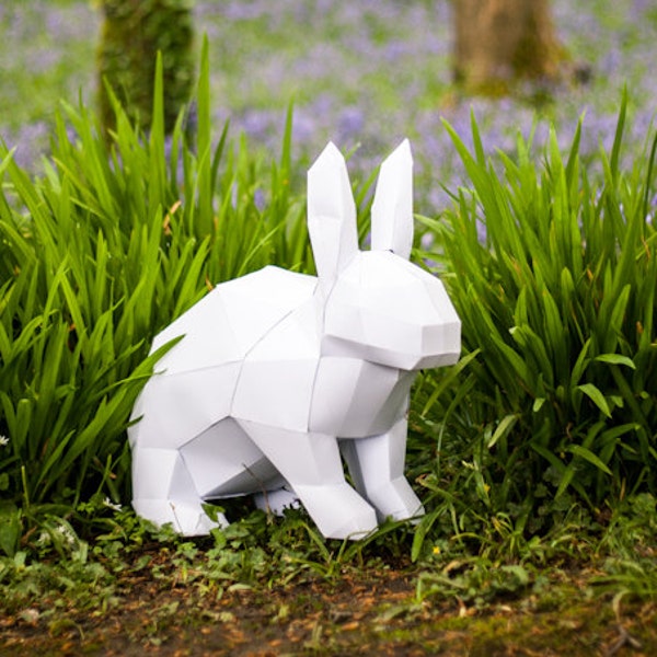 Easter Bunny Rabbit papercraft Template. Giant size