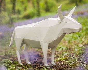 Ox /Bull, Papercraft Template, Instant download