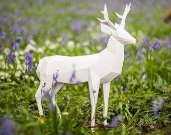 Paper Deer / Stag, Papercraft Template. Paper Forest Pet. Printable pdf