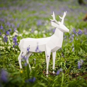 Paper Deer / Stag, Papercraft Template. Paper Forest Pet. Printable pdf image 1