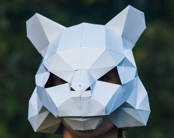 Paper Tiger, Papercraft Template, Halloween Festival Mask, DIY Instant Download