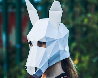 Paper Donkey Halloween Mask, Papercraft Template, Printable Mask, DIY Instant Download,