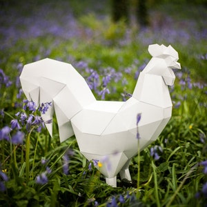 Rooster, Printable Papercraft Template, DIY Paper Pet Rooster. 2017 Chinese year of the rooster.