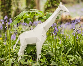 Giraffa, modello Papercraft stampabile, modello di carta