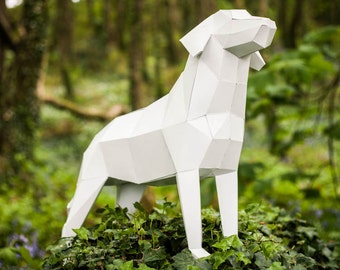 Chien Labrador, modèle Papercraft imprimable. "Le meilleur ami de l'homme", cadeau spécial bricolage pour la fête des pères. 2018 année du chien