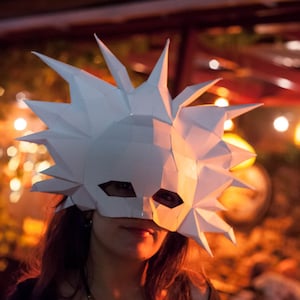 Maschera di carnevale in mascherata del sole, modello Papercraft, maschera festival, download istantaneo fai da te