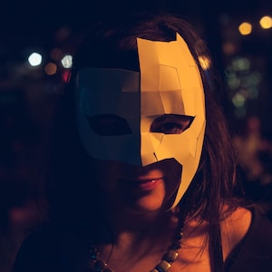 Moon Masquerade Mask, Papercraft Template, Festival Mask, DIY Instant Download