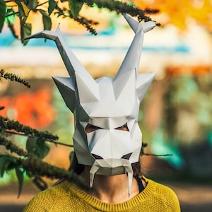 Halloween Paper Chinese Dragon Mask, Printable Mask, DIY instant download, 3D