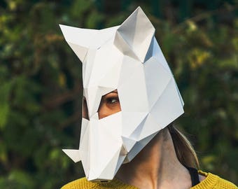 Paper Boar Mask, Papercraft Template, Party Mask, DIY Instant Download