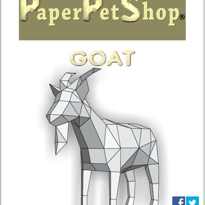Papercraft Goat, 3d Template, DIY LowPoly Paper Farm Pet image 4