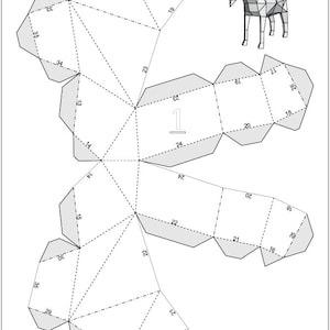 Papercraft Goat, 3d Template, DIY LowPoly Paper Farm Pet image 5