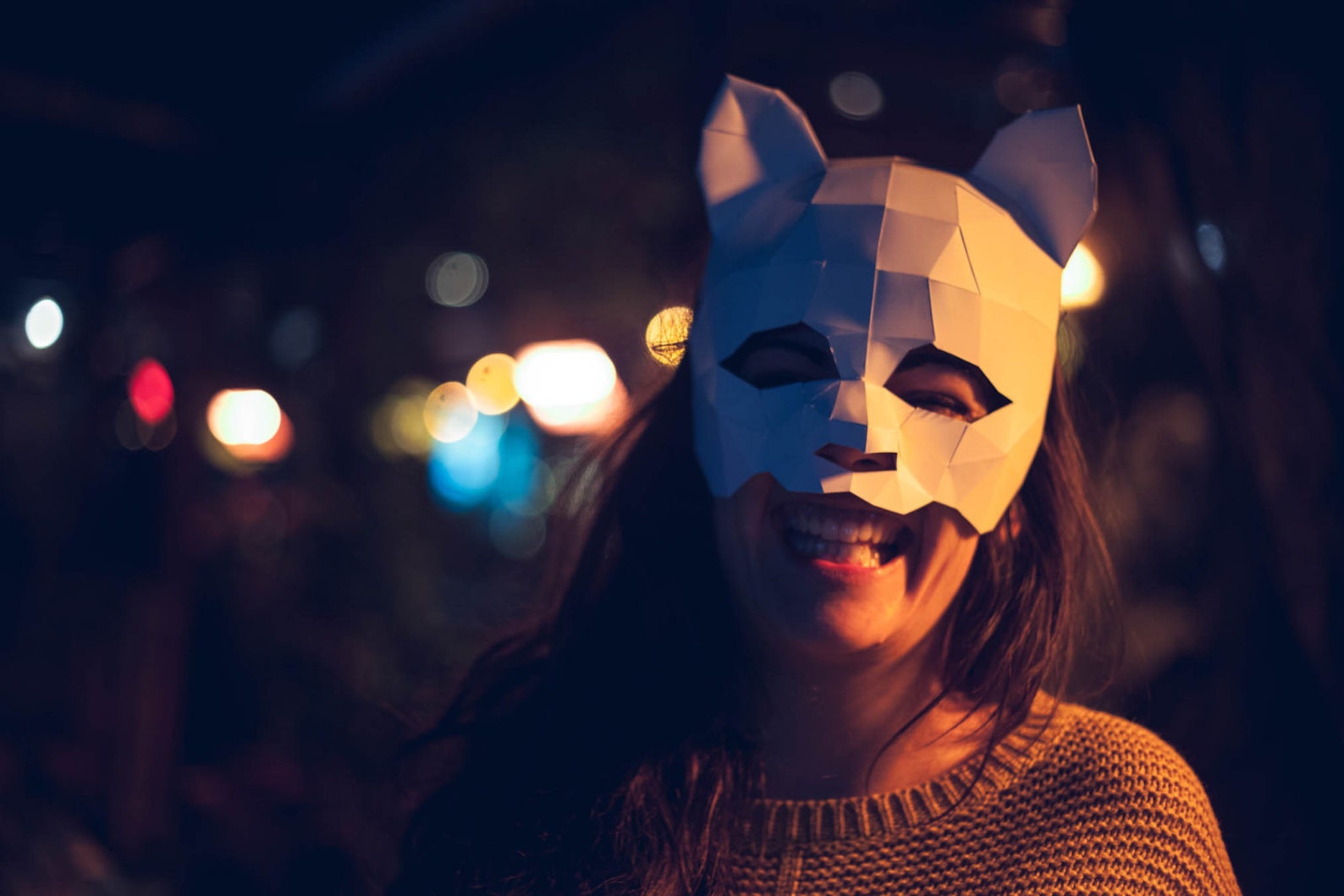 Cat Masquerade Carnival Mask Papercraft Template Festival Etsy