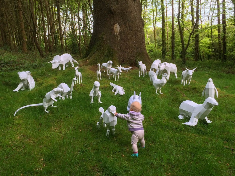 Papercraft Goat, 3d Template, DIY LowPoly Paper Farm Pet image 3