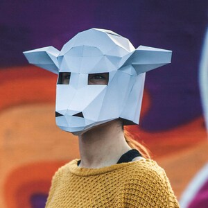 Paper Sheep /Lamb Mask, Papercraft Template, DIY Instant Download image 5