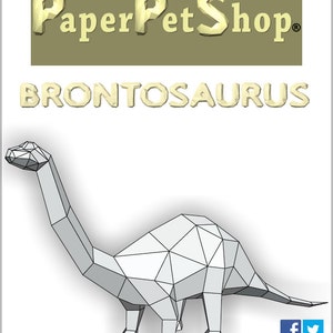 Brontosaurus Dino, Papercraft Template, DIY Paper Pet Bronto Dinosaur ...