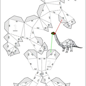 Brontosaurus Dino, Papercraft Template, DIY Paper Pet Bronto Dinosaur ...
