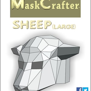 Paper Sheep /Lamb Mask, Papercraft Template, DIY Instant Download image 3