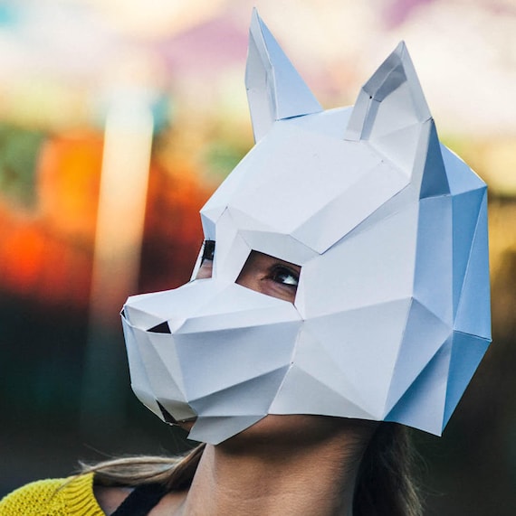 Paper Dog Mask Papercraft Template Festival Mask Diy Instant Download