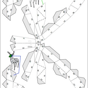 Paper Deer / Stag, Papercraft Template. Paper Forest Pet. Printable pdf image 5