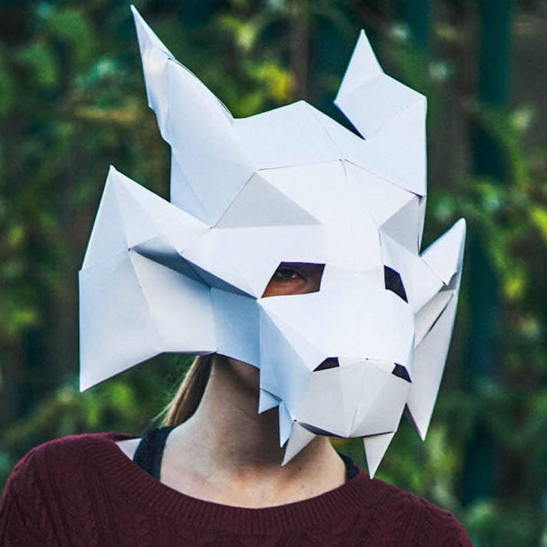Papercraft Medieval Dragon Mask Printable Mask DIY Instant Etsy