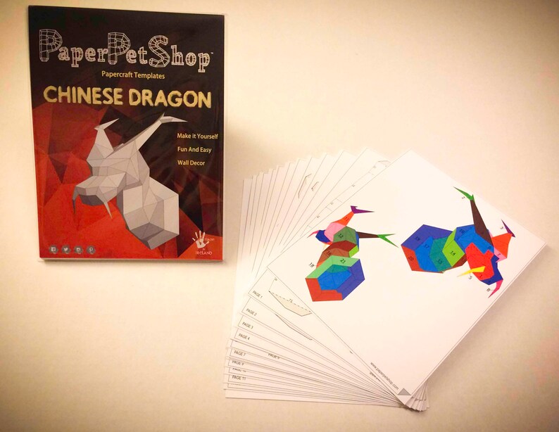 Papercraft Dragon Wall decor ideal Christmas gift