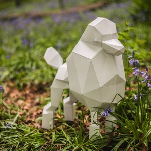 Paper Poodle, Papercraft Template, DIY Paper Pet Dog, 2018 year of the dog