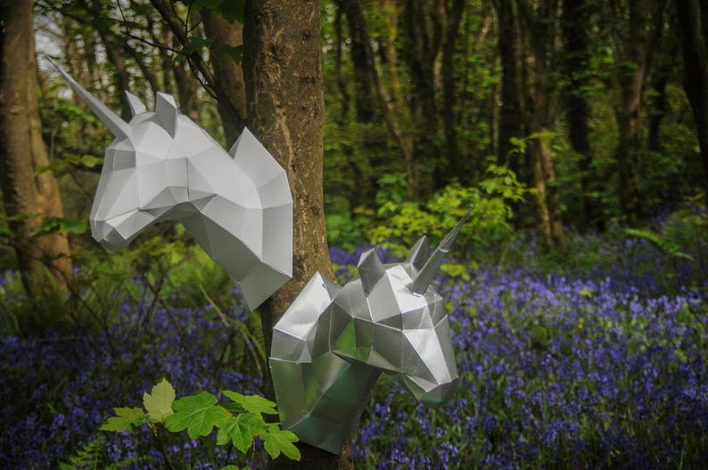 Instant Digital Download Unicorn Papercraft trophy template