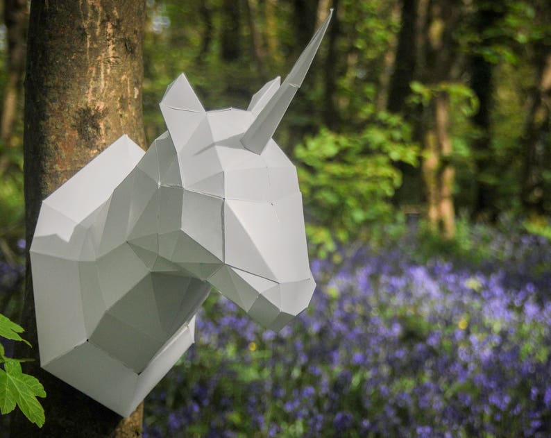 Instant Digital Download Unicorn Papercraft trophy template