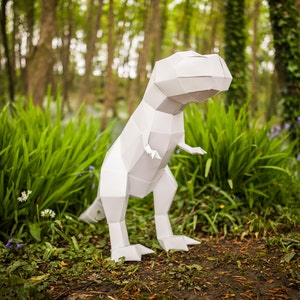 Trex, 3d Papercraft Template, DIY Paper Pet Dinosaur. Printable pdf. Boys gift