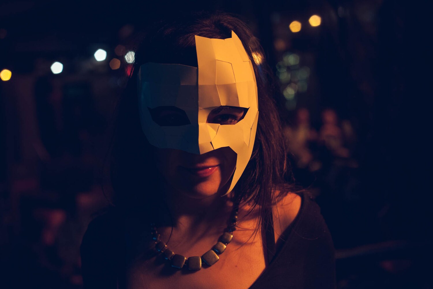 Moon Masquerade Mask, Papercraft Template, Festival Mask, DIY Instant Download