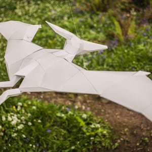 Pet Pteranodon, 3d Papercraft dinosaur Template. Printable pdf. Boys gift