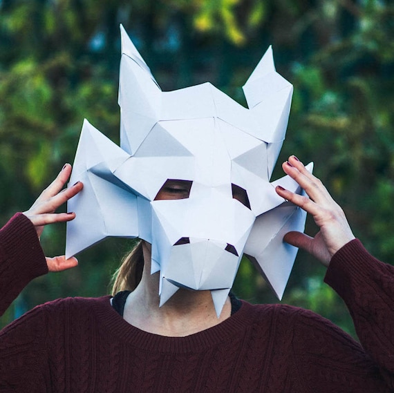 Papercraft Medieval Dragon Mask Printable Mask Diy Instant Halloween Mask Download