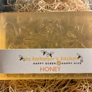 Honey Glycerin HoneyBee Body Bar, Honey Soap, Queen Bee Soap, Honey Bee and Comb Soap, Clear Soap, Bee Gifts