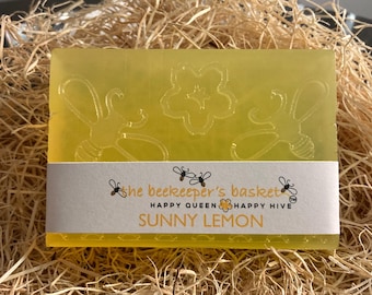 Lemon Honeybee Glycerin Soap Bar: Sunny Citrus Scent