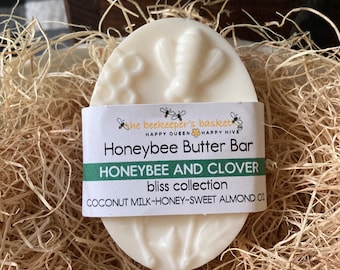 Honeybee and Clover Honeybee Butter Bar Creamy Bliss Collection Soap, Triple Butter Soap, Body Bar, Bee Gifts