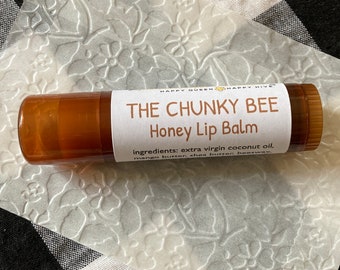The Chunky Bee Honey Lip Balm, Honey Chapstick, Large Size Chapstick, Beeswax Lip Balm, Support Honeybee Research