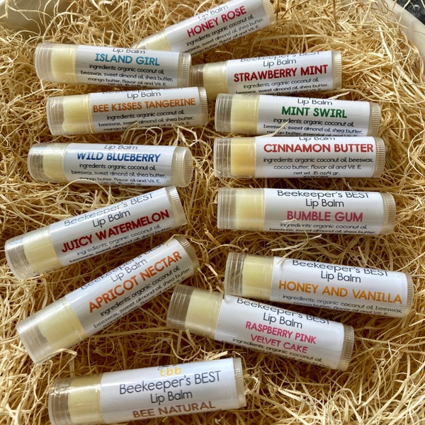 Beekeeper’s BEST Lip Balm, Choose Your Flavors Single, 3-Pack Bundle or 6-Pack Bundle, Assorted Beeswax and Butter Lip Balm