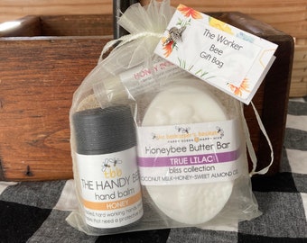 The Worker Bee True Lilac Honeybee Butter Bar Soap Set, Creamy Soap, Soap Gift Set, Bee Gifts, Self Care Gifts, Thank You Gift