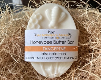 Tangerine Honeybee Butter Bar Creamy Bliss Collection Soap, Triple Butter Soap, Body Bar, Bee Gifts